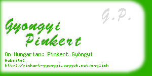 gyongyi pinkert business card